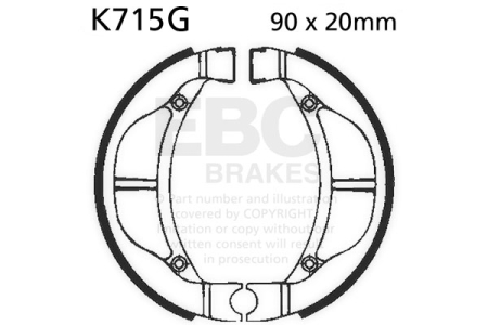 FRANA - Brake shoe set EBC canelati inclusiv arcurile