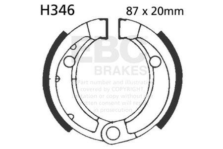FRANA - Brake shoe set EBC inclusiv arcurile