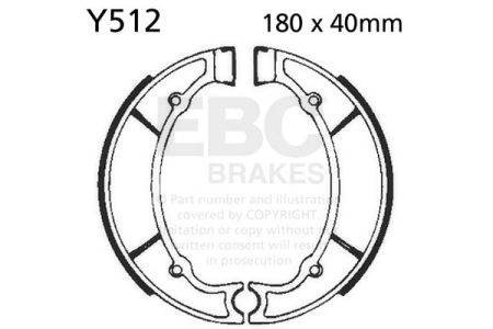 FRANA - Brake shoe set EBC inclusiv arcurile