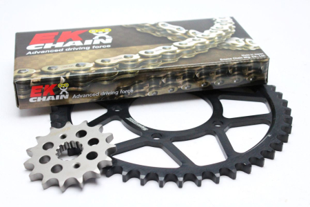 TRANSMISIE - Chain kit EK ADVANCED EK + SUPERSPROX with gold MVXZ2 chain -recomandat