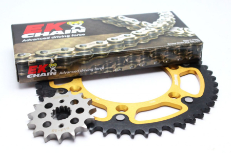 TRANSMISIE - Chain kit EK PREMIUM EK + SUPERSPROX with gold ZVX3 chain -absolute TOP quality