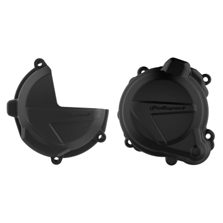 SUSPENSIE CADRU - Clutch and ignition cover protector kit POLISPORT Negru