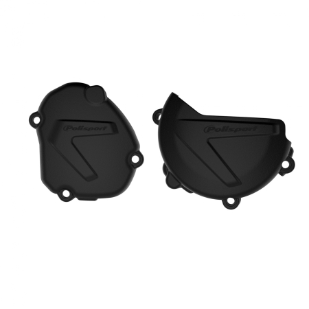 SUSPENSIE CADRU - Clutch and ignition cover protector kit POLISPORT Negru
