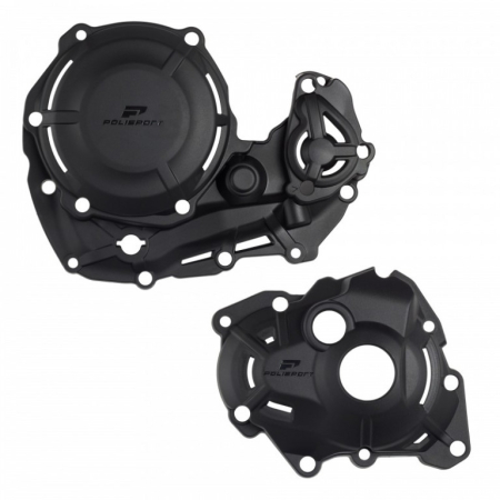 SUSPENSIE CADRU - Clutch and ignition cover protector kit POLISPORT Negru