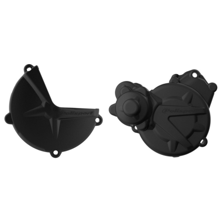 SUSPENSIE CADRU - Clutch and ignition cover protector kit POLISPORT Negru