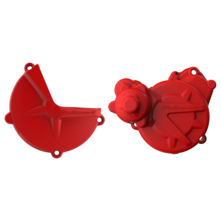 SUSPENSIE CADRU - Clutch and ignition cover protector kit POLISPORT Rosu