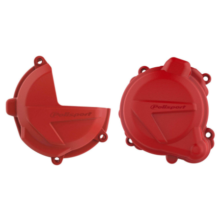 SUSPENSIE CADRU - Clutch and ignition cover protector kit POLISPORT Rosu