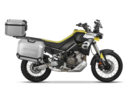 TRANSPORT & DEPOZITARE - Complete set of aluminum cases SHAD TERRA, 55L topcase + 36L / 47L side cases, including mounting kit and plate SHAD Aprilia Tuareg 660