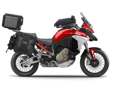 TRANSPORT & DEPOZITARE - Complete set of SHAD TERRA TR40 adventure saddlebags and SHAD TERRA BLACK aluminium 55L topcase, including mounting kit SHAD Ducati Multistrada 1200 V4