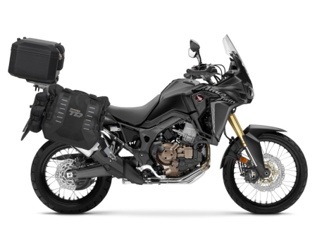 TRANSPORT & DEPOZITARE - Complete set of SHAD TERRA TR40 adventure saddlebags and SHAD TERRA BLACK aluminium 55L topcase, including mounting kit SHAD HONDA CRF 1000 Africa Twin