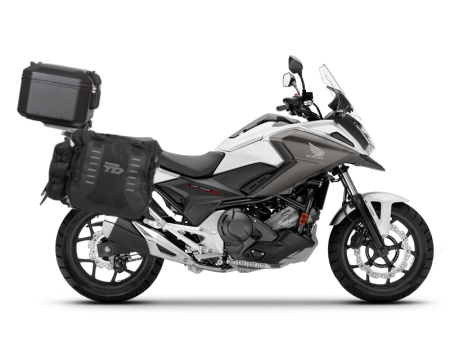 TRANSPORT & DEPOZITARE - Complete set of SHAD TERRA TR40 adventure saddlebags and SHAD TERRA BLACK aluminium 55L topcase, including mounting kit SHAD HONDA NC 750 X