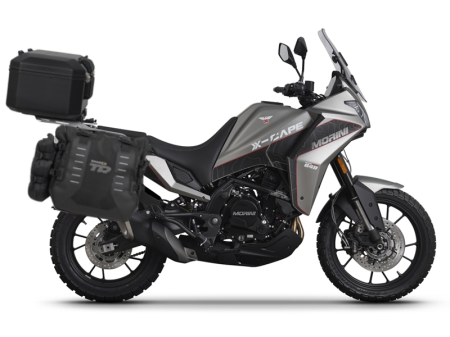 TRANSPORT & DEPOZITARE - Complete set of SHAD TERRA TR40 adventure saddlebags and SHAD TERRA BLACK aluminium 55L topcase, including mounting kit SHAD Moto Morini X-Cape 649