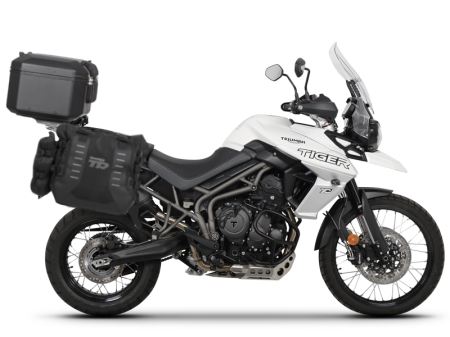 TRANSPORT & DEPOZITARE - Complete set of SHAD TERRA TR40 adventure saddlebags and SHAD TERRA BLACK aluminium 55L topcase, including mounting kit SHAD TRIUMPH Tiger 800
