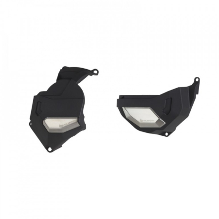 SUSPENSIE CADRU - Engine covers protection kit POLISPORT Negru