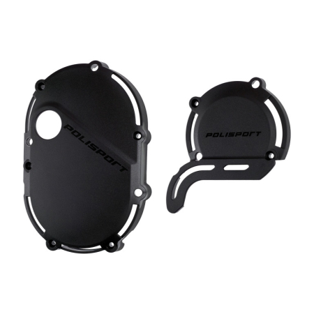 SUSPENSIE CADRU - Engine covers protection kit POLISPORT Negru