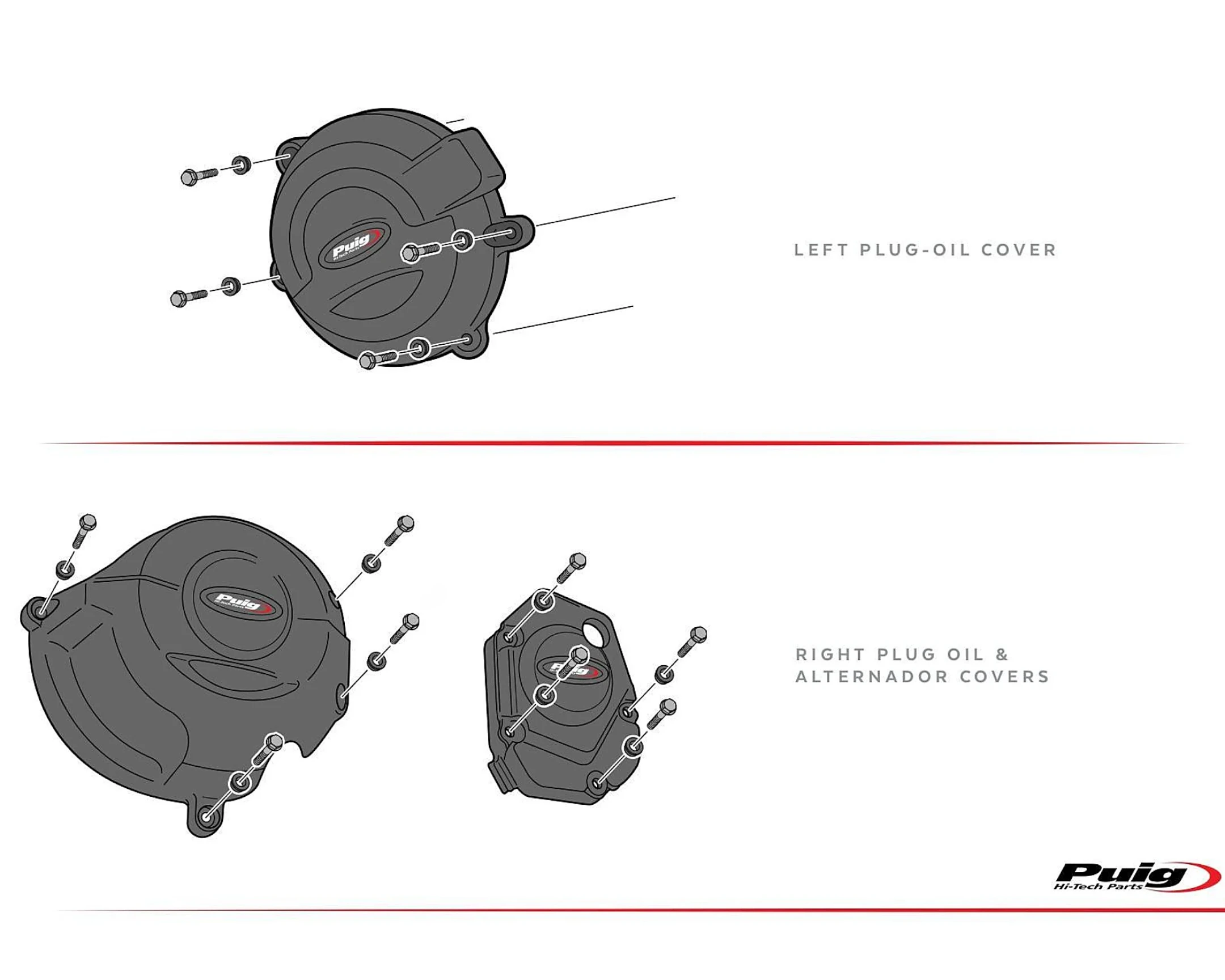 Engine protective covers PUIG Negru included 3 covers [1]