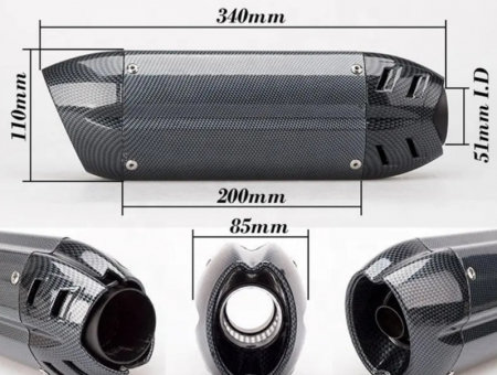 Evacuare moto atv sport ovala 34cm eșapament toba [1]