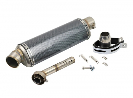 Evacuare sport triunghiulara 44cm carbon titan moto / ATV toba esapament [2]