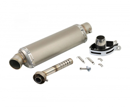 Evacuare sport triunghiulara 44cm carbon titan moto / ATV toba esapament [1]