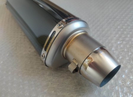 Evacuare sport triunghiulara 44cm carbon titan moto / ATV toba esapament [4]