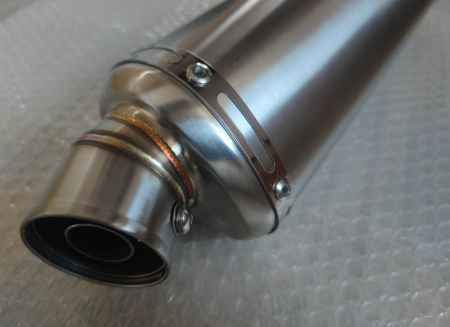 Evacuare sport triunghiulara 44cm carbon titan moto / ATV toba esapament [5]