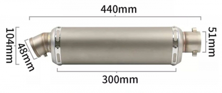 Evacuare sport triunghiulara 44cm carbon titan moto / ATV toba esapament [6]