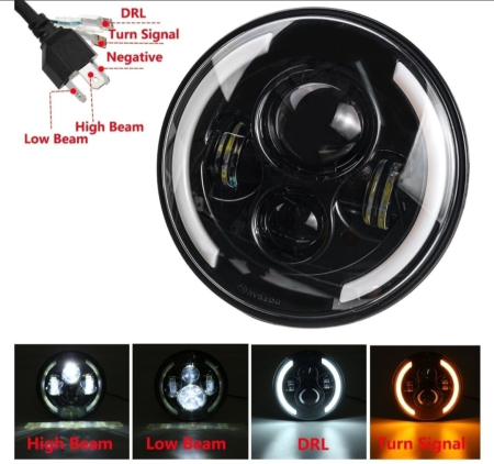Far led 7 inch Jeep Wrangler Harley Chopper Custom Bobber [3]