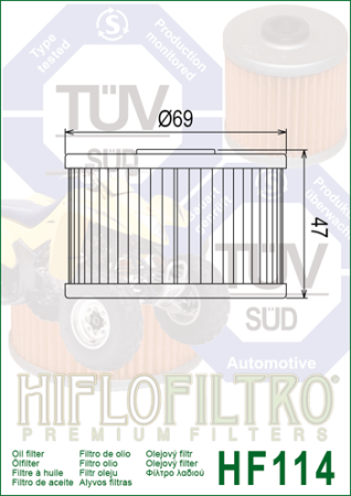 Filtru de ulei HIFLOFILTRO HF114 [1]