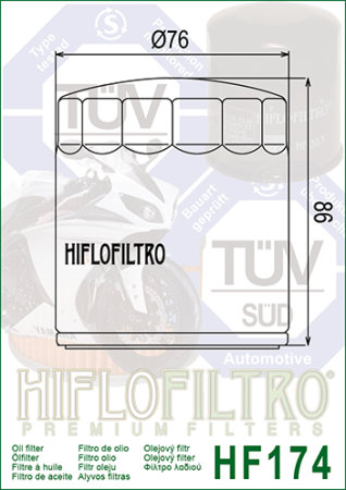 Filtru de ulei HIFLOFILTRO HF174C Cromat [1]