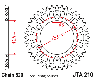 Foaie spate ALU JT JTA 210-40BLK 40T, 520 Negru [1]
