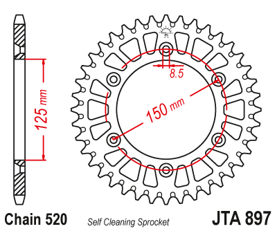 Foaie spate ALU JT JTA 897-48BLK 48T, 520 Negru [1]