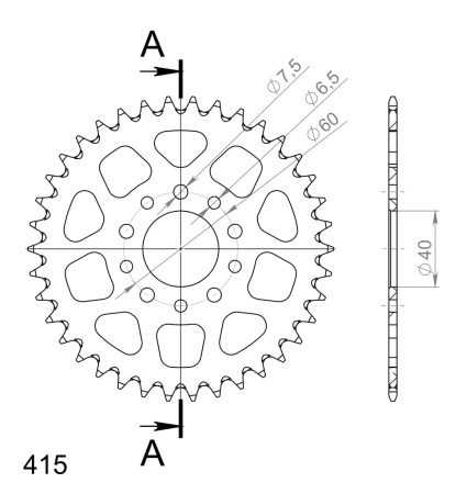 Foaie spate ALU SUPERSPROX portocaliu 38T, 415 [1]