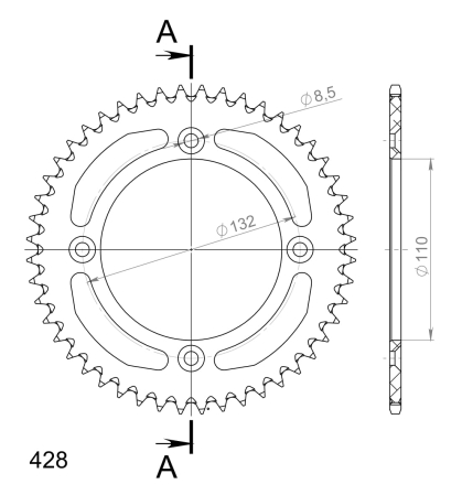 Foaie spate ALU SUPERSPROX portocaliu 48T, 428 [1]