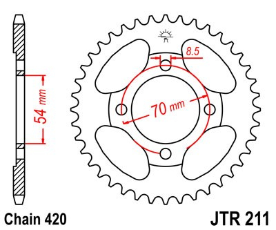 Foaie spate JT JTR 211-42 42T, 420 [1]