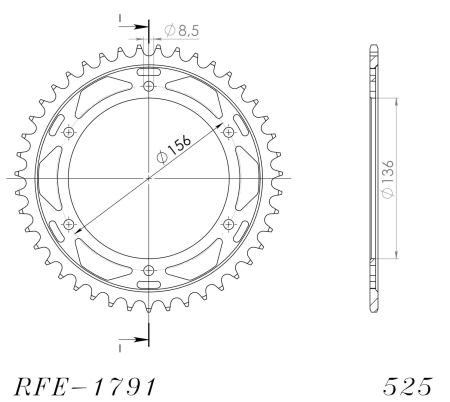 Foaie spate SUPERSPROX Negru 44T, 525 [1]
