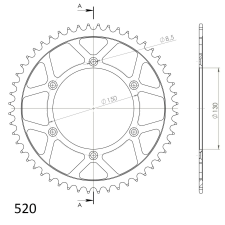 Foaie spate SUPERSPROX Negru 51T, 520 [1]