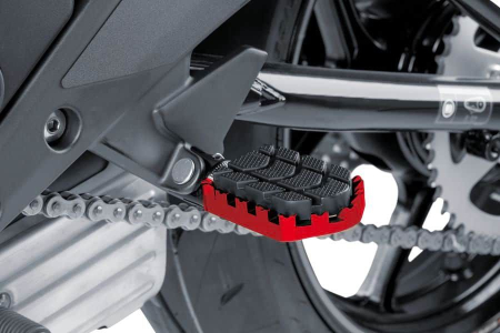 Scarite - Footpegs without adapters PUIG ENDURO Rosu with rubber
