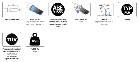 Footpegs without adapters PUIG SPORT auriu with rubber [2]