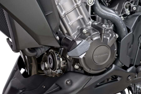 Protectii cadru / motor - Frame sliders PUIG R12 black with grey rubber