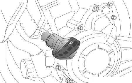 Protectii cadru / motor - Frame sliders PUIG R12 black with grey rubber
