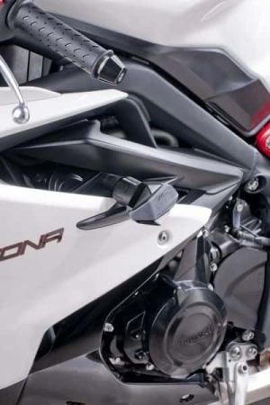 Protectii cadru / motor - Frame sliders PUIG R12 black with grey rubber