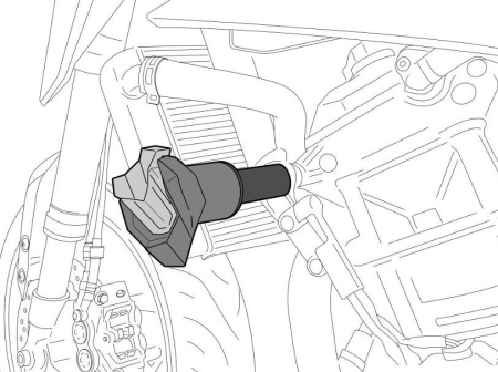 SUSPENSIE CADRU - Frame sliders PUIG R19 black with grey rubber