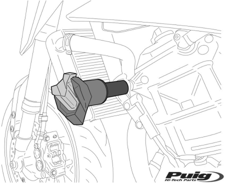 SUSPENSIE CADRU - Frame sliders PUIG R19 black with grey rubber