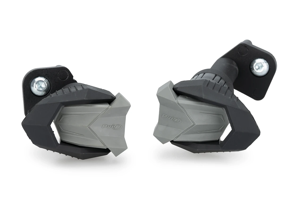 SUSPENSIE CADRU - Frame sliders PUIG R19 black with grey rubber