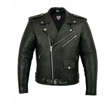 Geci - Geaca moto SM Racewear Classic Chopper - Piele naturala moale, Protectii CE coate/umeri/spate, Captuseala detasabila, Fermoare metalice