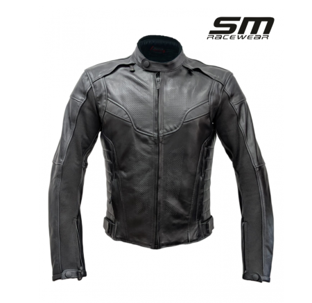 ECHIPAMENTE - Geaca moto SM Racewear Hiflow - Piele naturala de bovina, Zone perforate pentru ventilatie, Captuseala detasabila, Protectii CE (umeri/coate/spate)