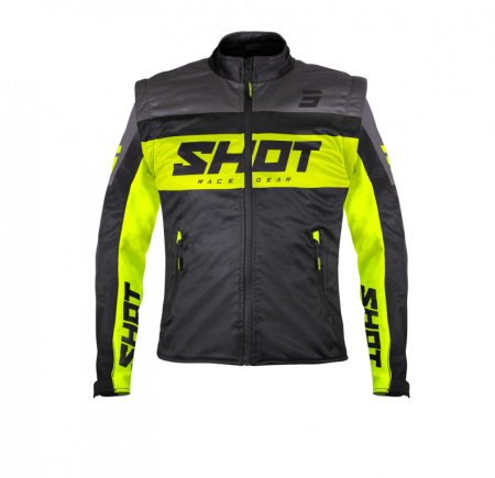 ECHIPAMENTE - Geaca SHOT SOFTSHELL LITE black / neon yellow 2XL