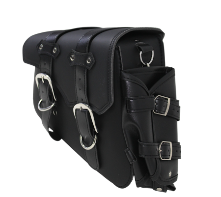 Genti & Bagaje - Geanta laterala cu suport bidon piele eco moto custom