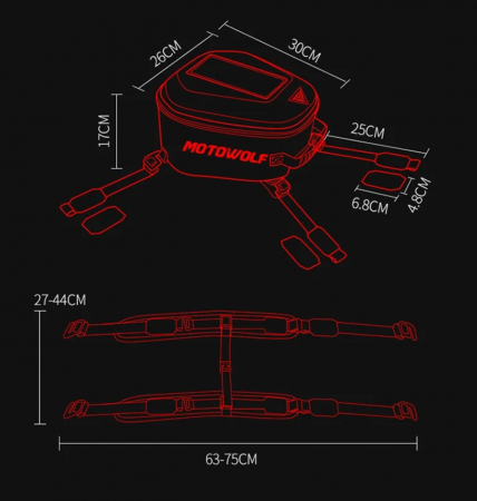 Geanta rezervor Motowolf tankbag moto [7]