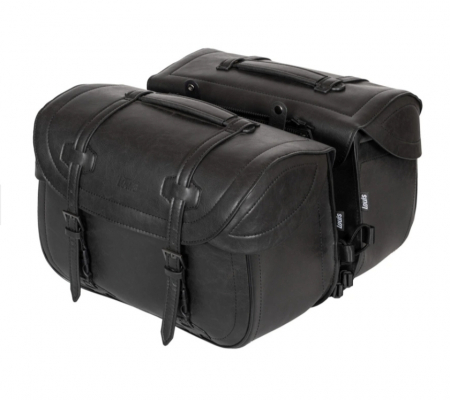 GENTI SI BAGAJE - Genti laterale moto Louis 2x27L coburi piele chopper cruiser